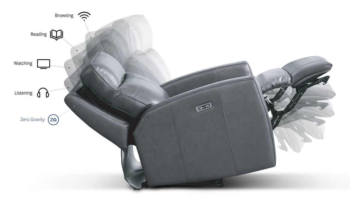 Paramount Vanilla Leather Zero Gravity Power Reclining Chair