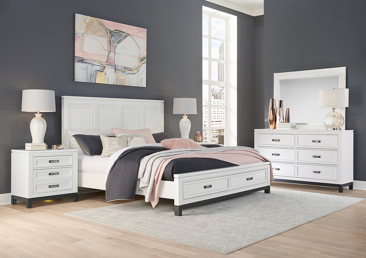 Hyde White Dresser &amp; Mirror - MJM Furniture