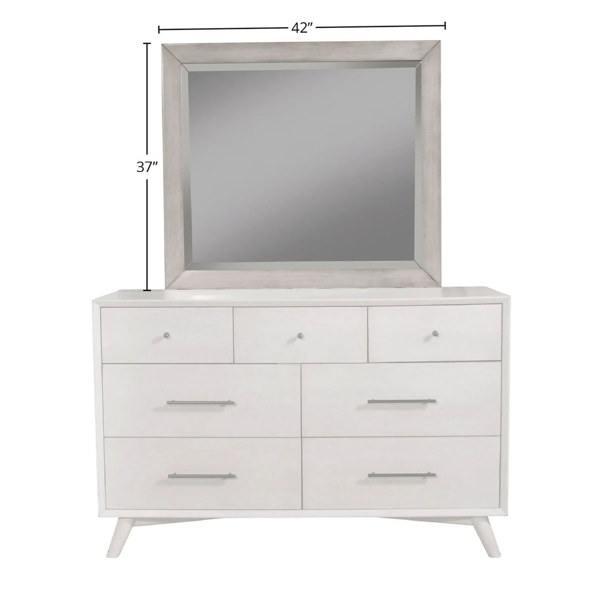 Hygge Dove 7 Drawer Dresser &amp; Mirror - MJM Furniture