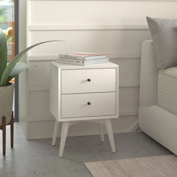 Hygge White 2 Drawer Nightstand - MJM Furniture