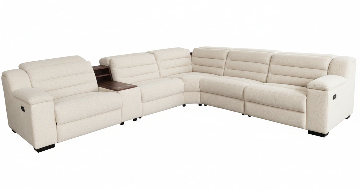 Abby Beige Power Reclining Sectional - MJM Furniture