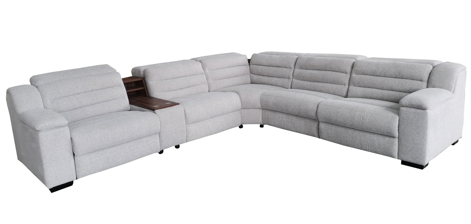 Abby Gray Power Reclining Sectional - MJM Furniture