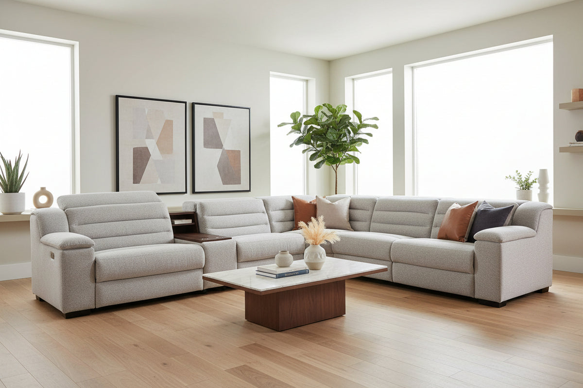 Abby Gray Power Reclining Sectional - MJM Furniture