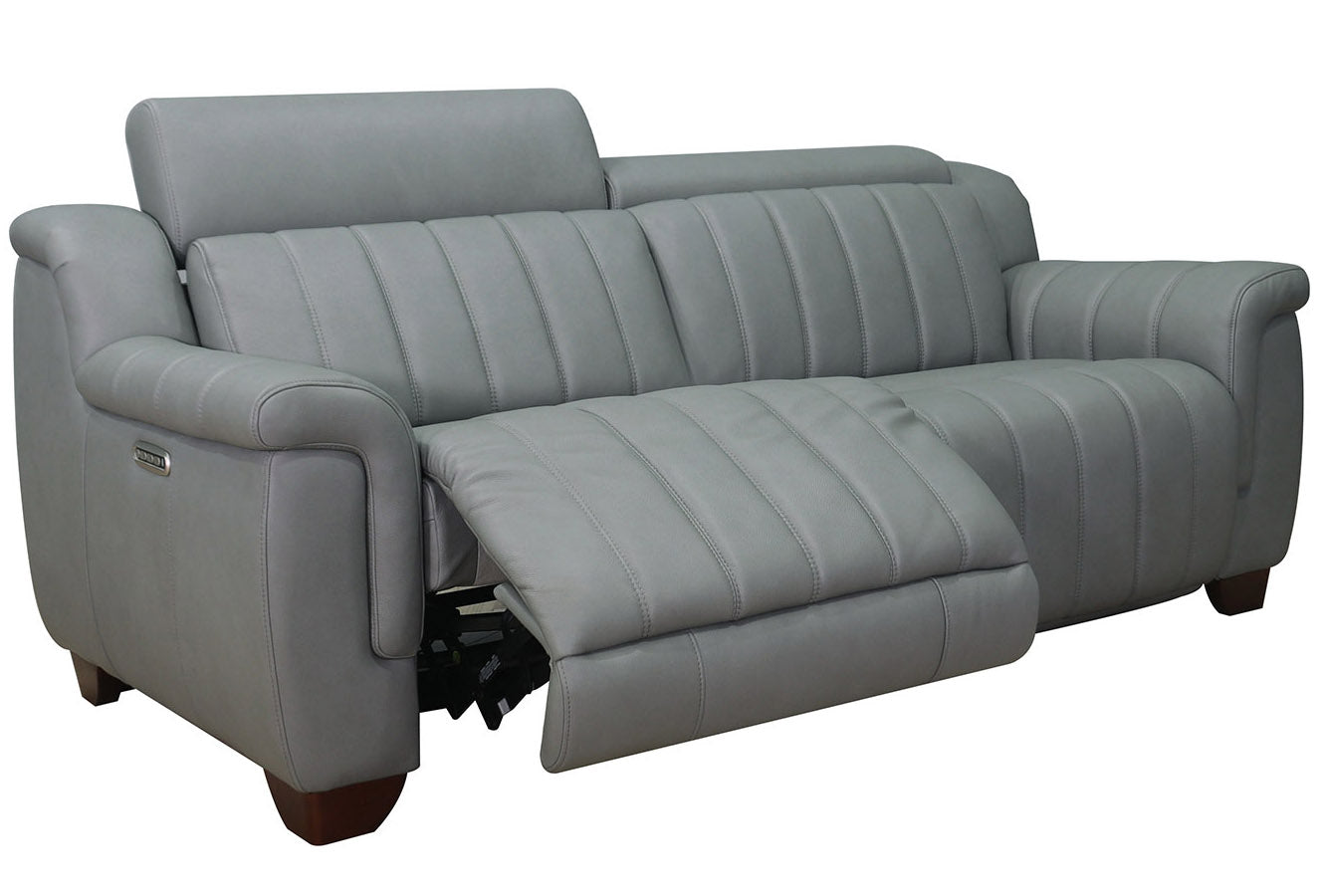 Jaxon Slate Leather Power Reclining Sofa - MJM Furniture