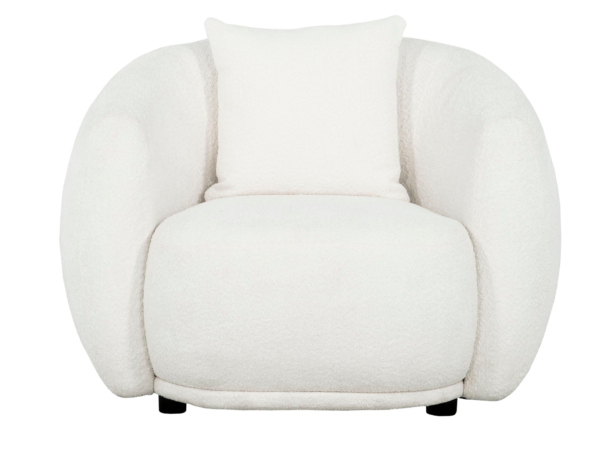 Arc Curve Ivory Bouclé Chair - MJM Furniture