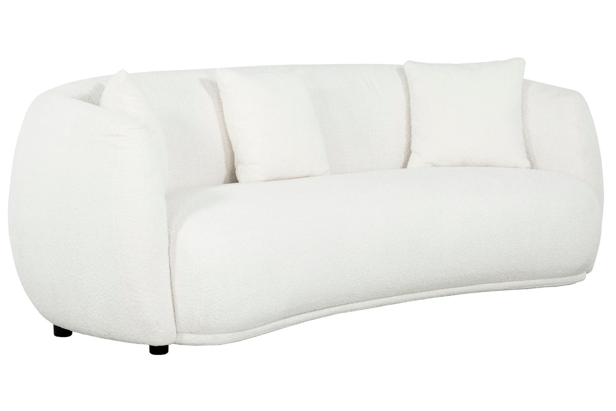 Arc Curve Ivory Bouclé Sofa - MJM Furniture