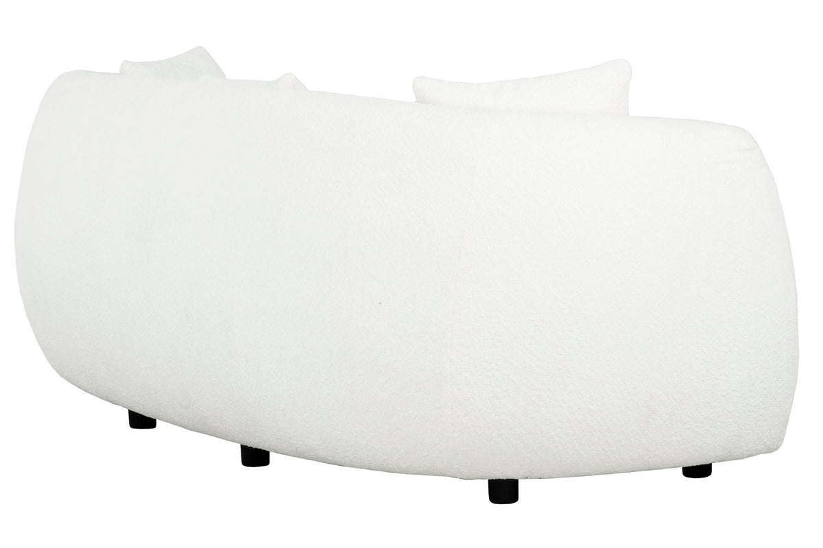 Arc Curve Ivory Bouclé Sofa - MJM Furniture
