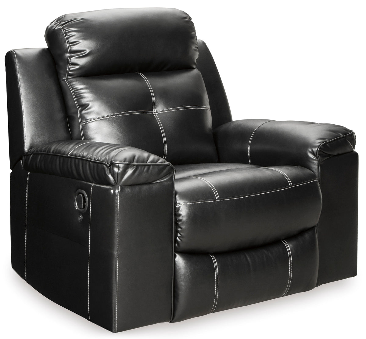 Kempton Black 2 Reclining Loveseats &amp; Recliner Chair - MJM Furniture