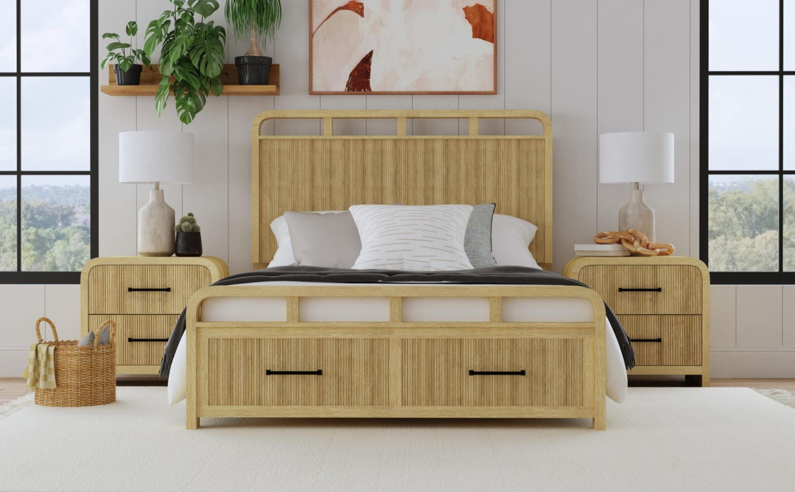 Lex Natural Storage Bed - MJM Furniture