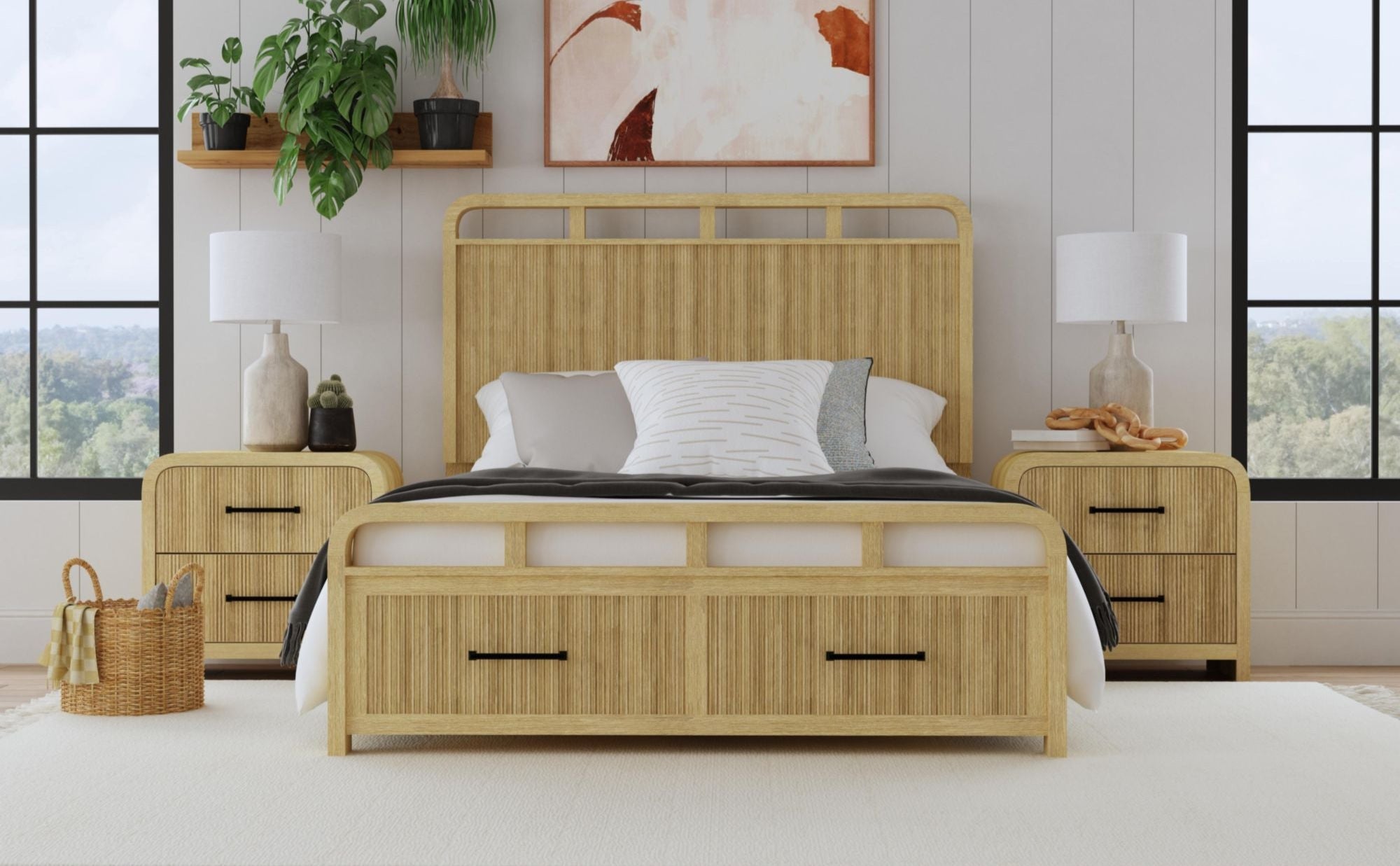 Lex Natural Storage Bed - MJM Furniture