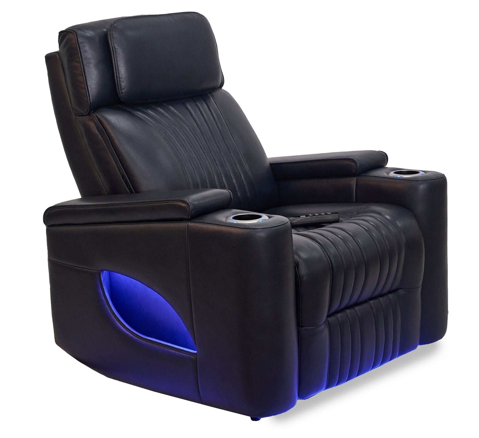 Aire Black Leather Power Reclining Chair - MJM Furniture