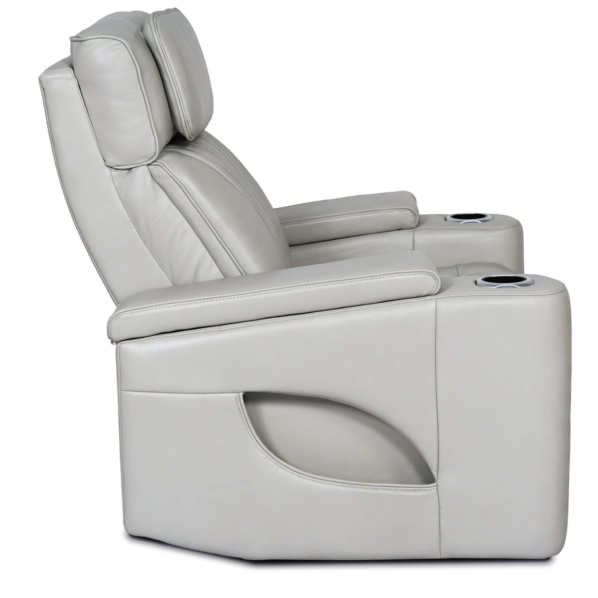 Aire Silver Leather Power Reclining Chair - MJM Furniture