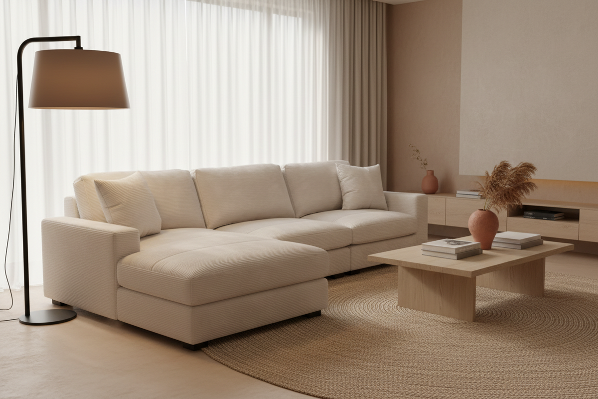 Lounge Beige Modular 3 Piece Sectional