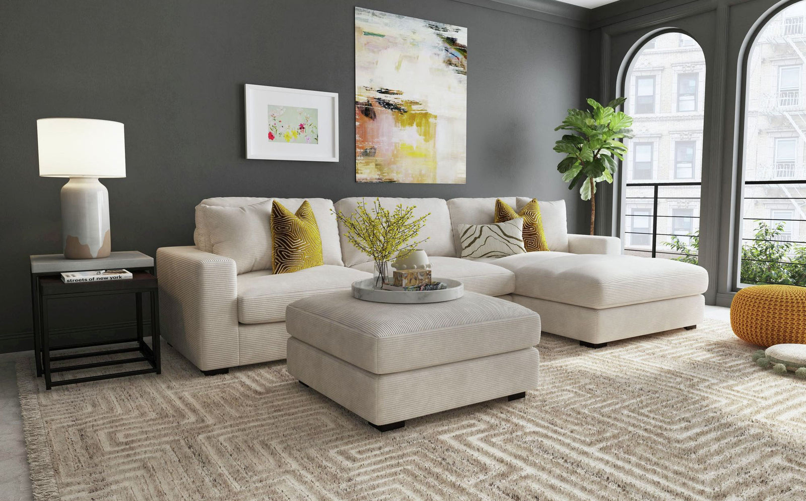 Lounge Beige Modular Sectional - MJM Furniture