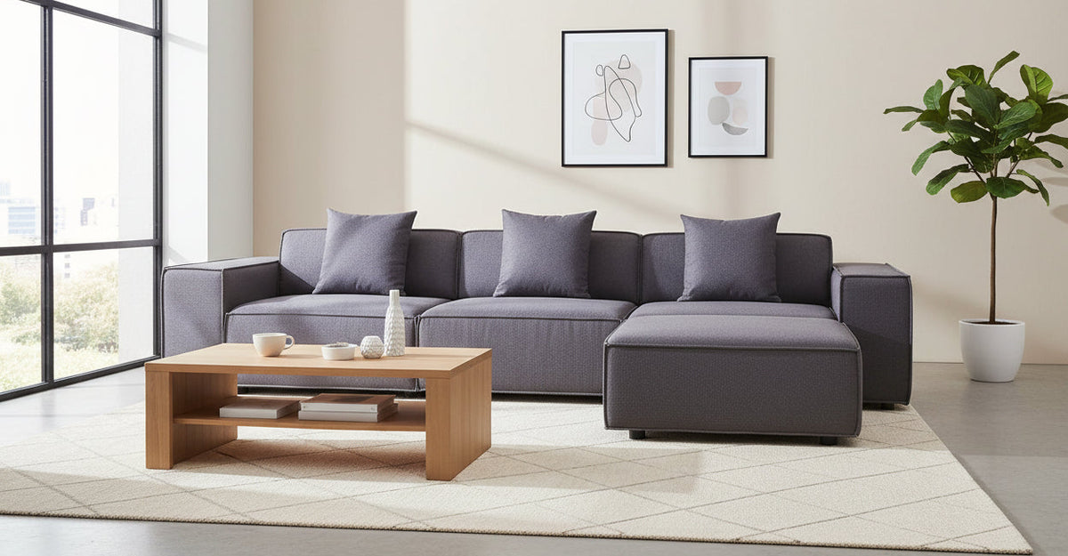Luxe Gray Modular Sectional - MJM Furniture