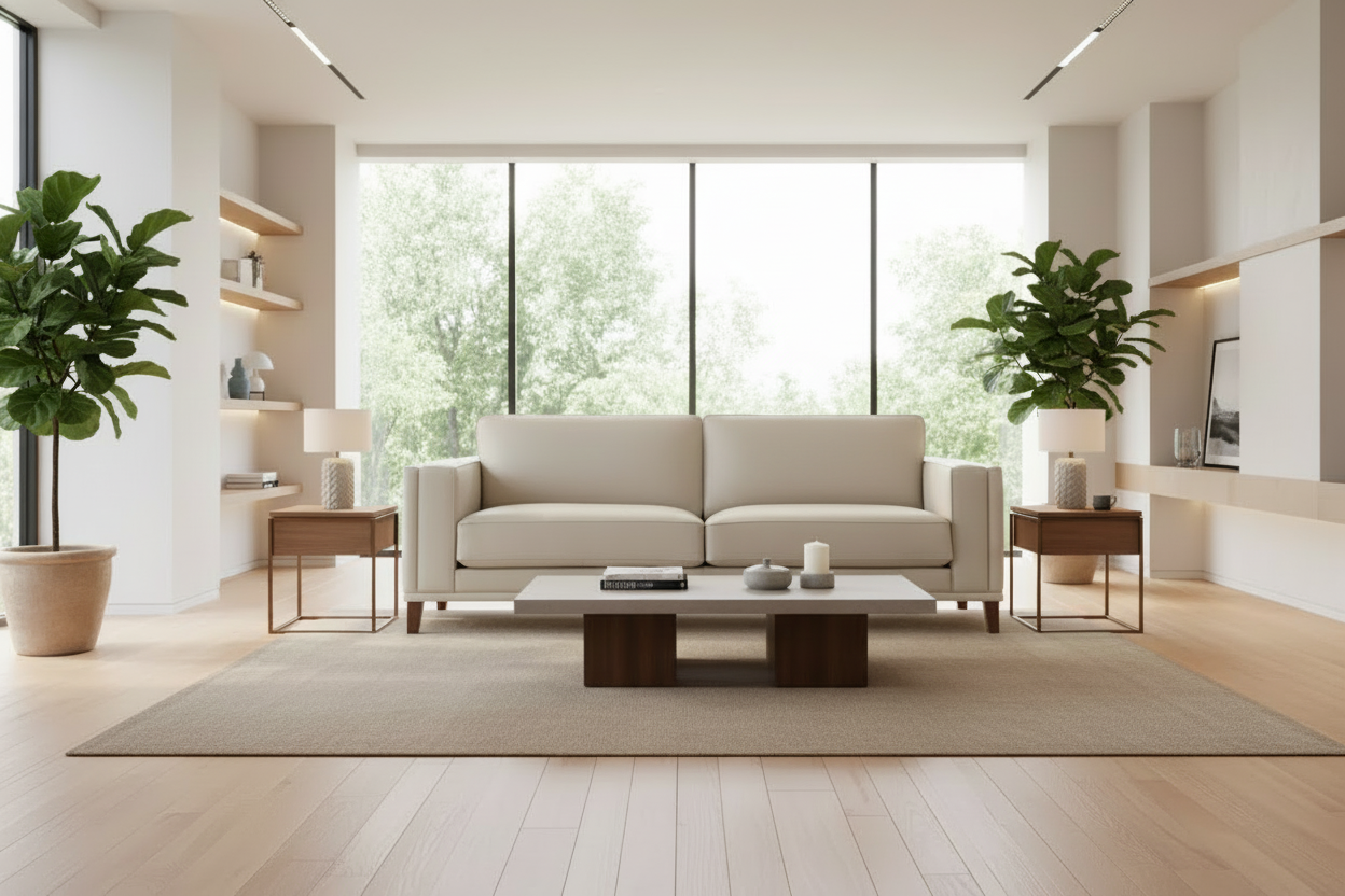 Lyon 89” Beige Premium Leather Sofa - MJM Furniture