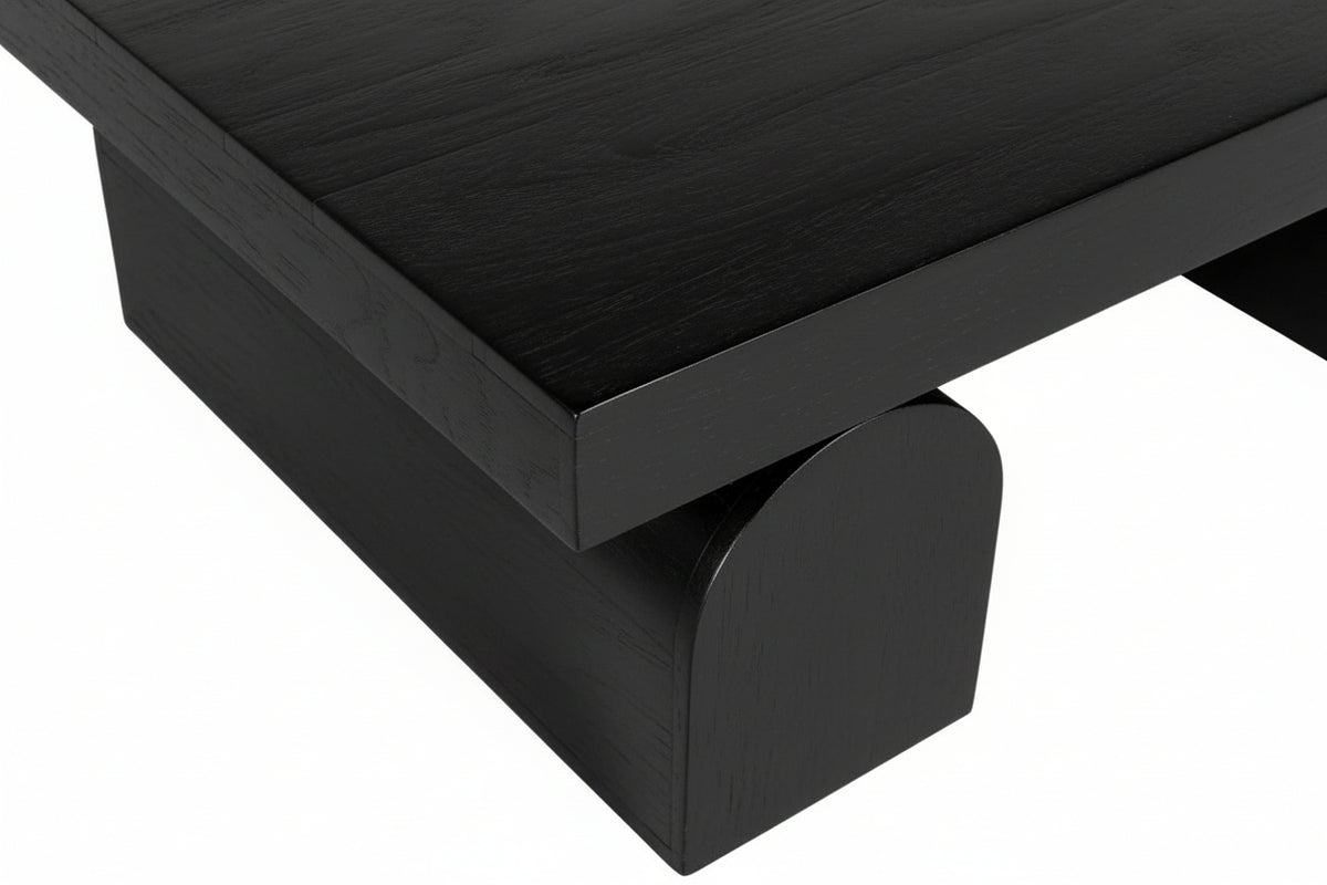 Madrid Mango Wood Black Coffee Table - MJM Furniture