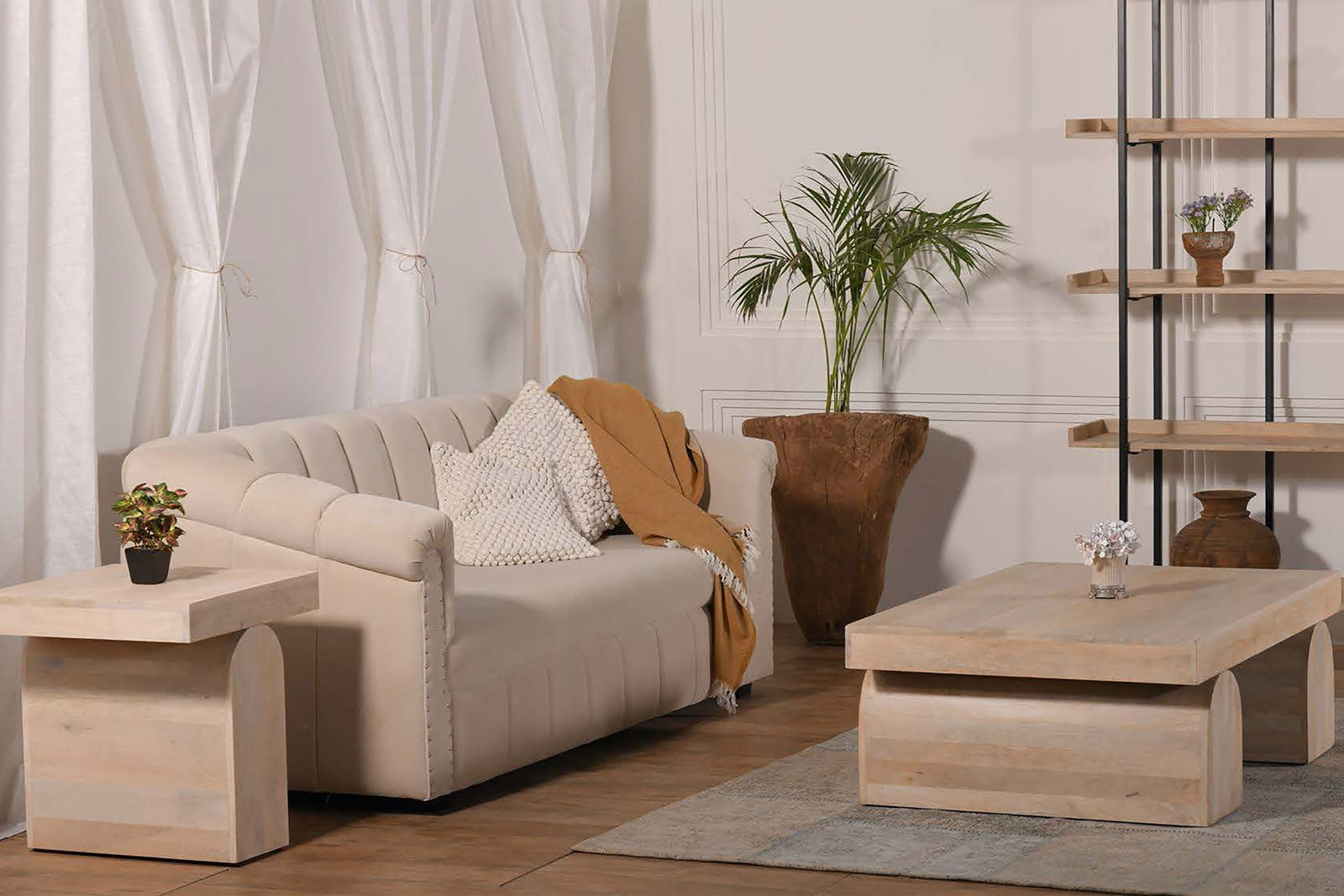 Madrid Mango Wood End Table - MJM Furniture