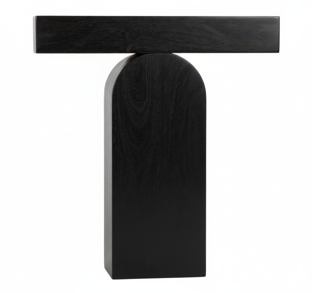Madrid Mango Wood Black End Table - MJM Furniture