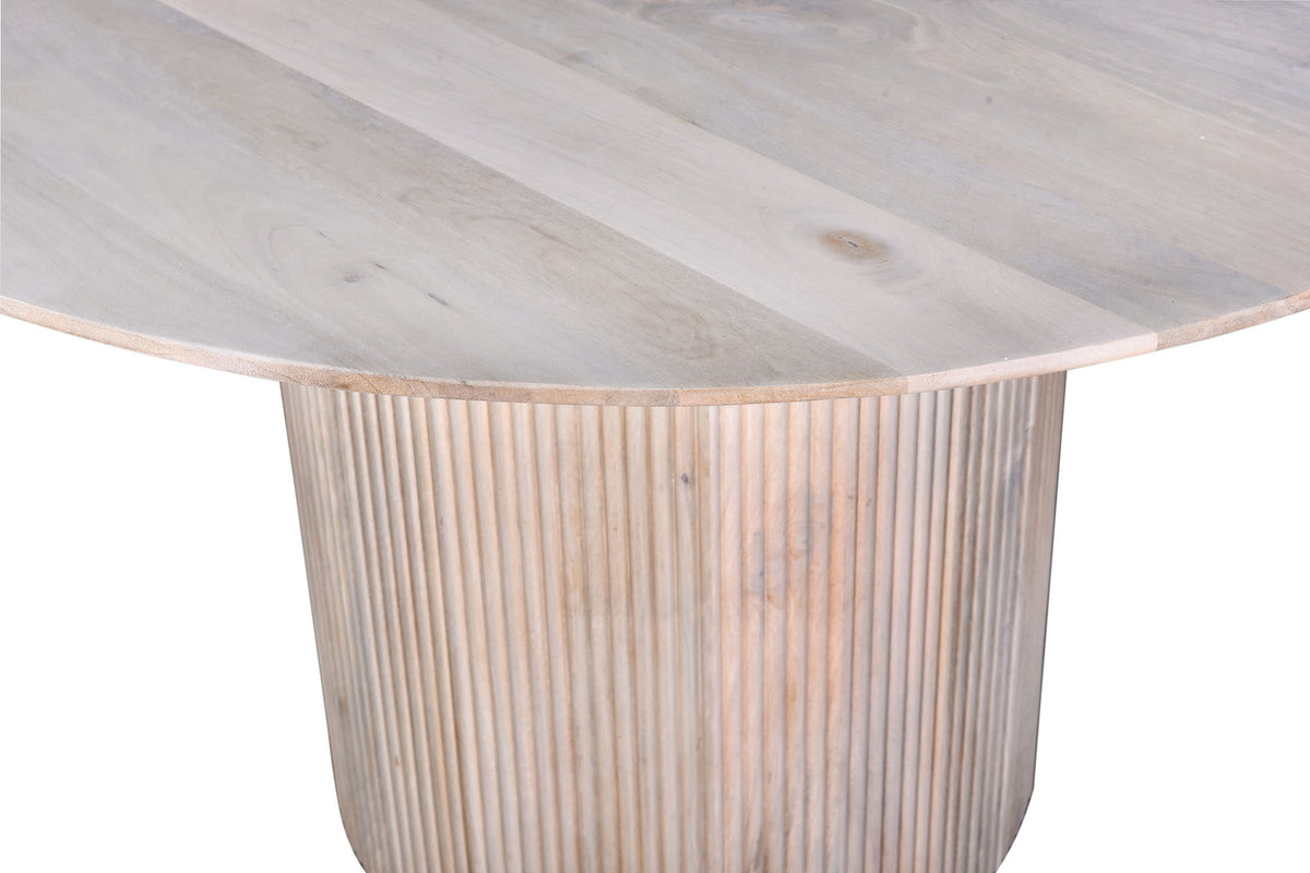 Atlas Mango White Wash Round Dining Table - MJM Furniture