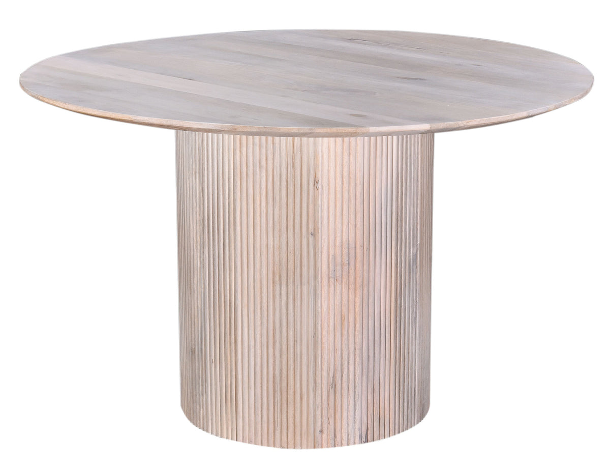 Atlas Mango White Wash Round Dining Table - MJM Furniture