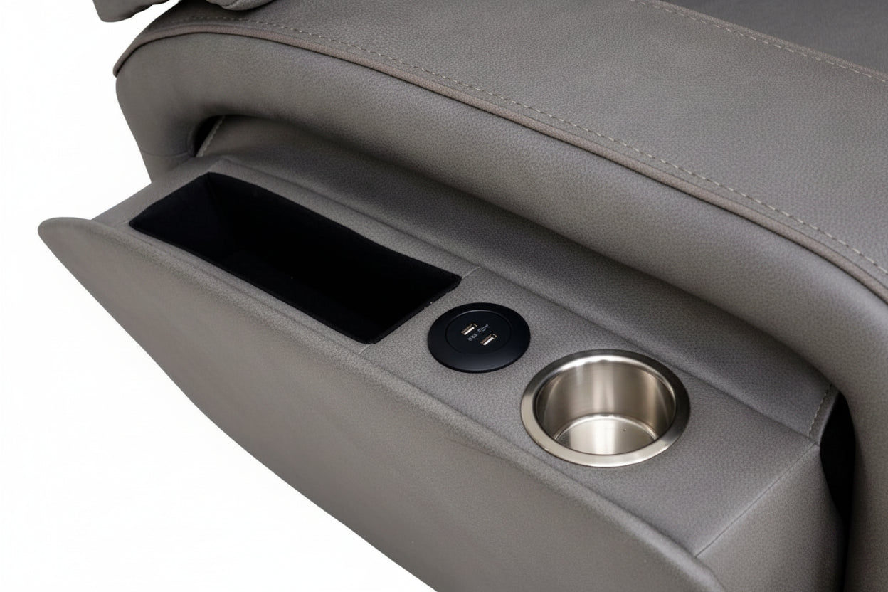 Matrix Charcoal Zero Gravity Power Reclining Sofa - MJM Furniture