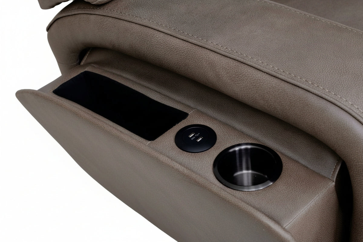 Matrix Brown Zero Gravity Power Reclining Loveseat - MJM Furniture