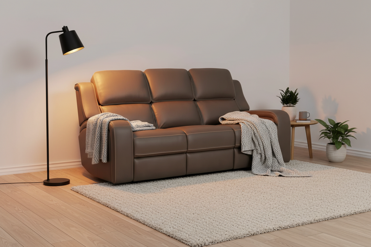 Matrix Brown Zero Gravity Power Reclining Sofa - MJM Furniture