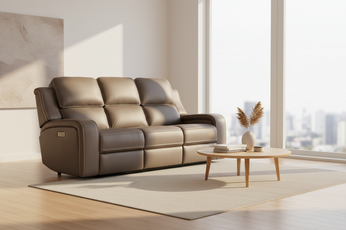 Matrix 84.5” Brown Zero Gravity Power Reclining Sofa - MJM Furniture