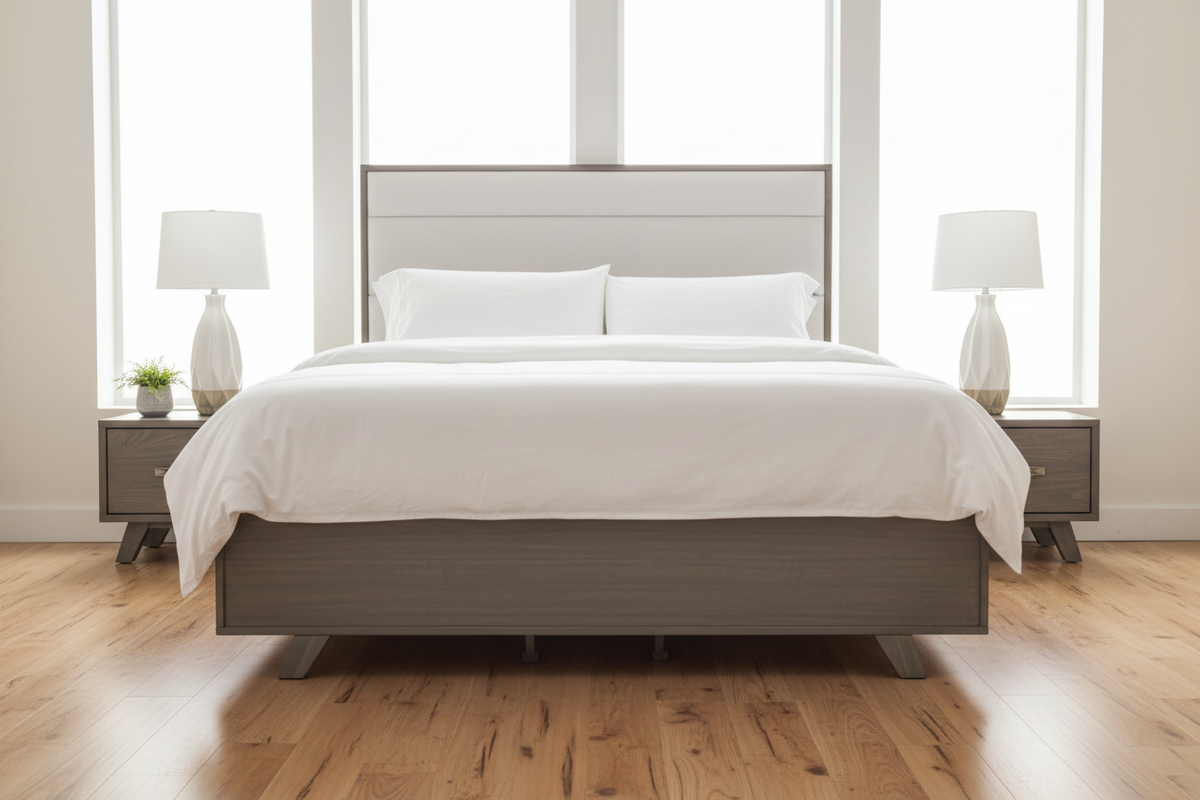 Metro Gray Pine Upholstered Storage Bed - MJM Furniture