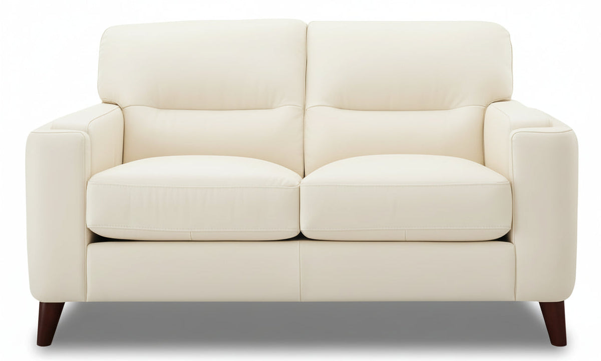Miami 64" White Leather Loveseat - MJM Furniture