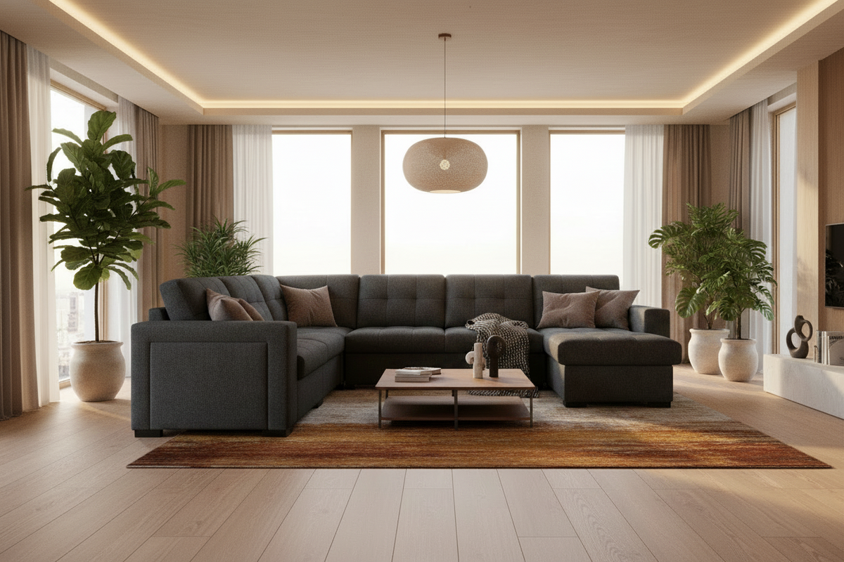 Miles 131" Sleeper Sectional Sectionals FIF