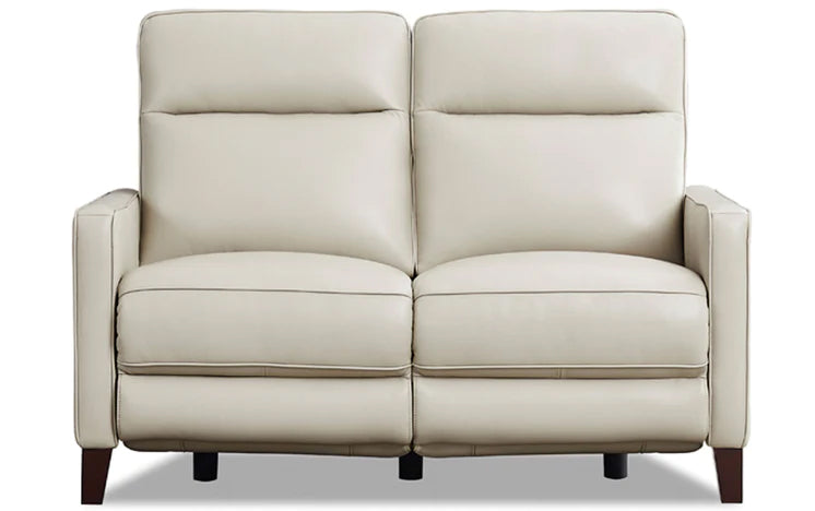 Monaco Vanilla Leather Power Reclining Loveseat - MJM Furniture