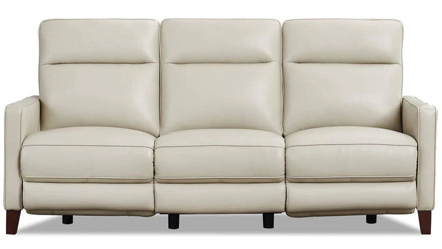 Monaco Vanilla Leather Power Reclining Sofa - MJM Furniture