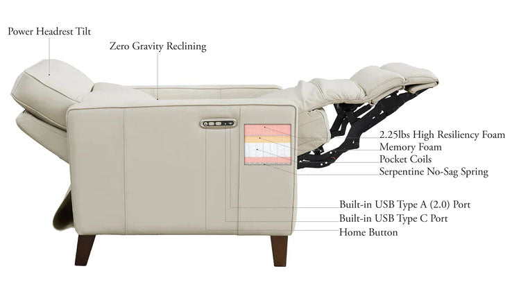 Monaco Steel Leather Power Reclining Loveseat - MJM Furniture