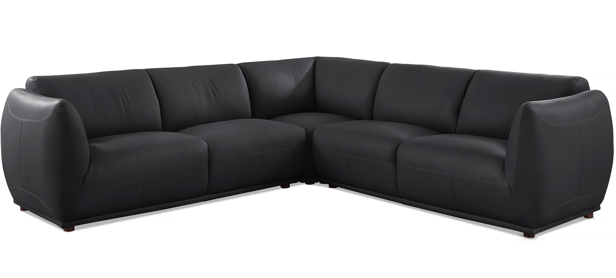 Moon Black Leather Sectional - MJM Furniture