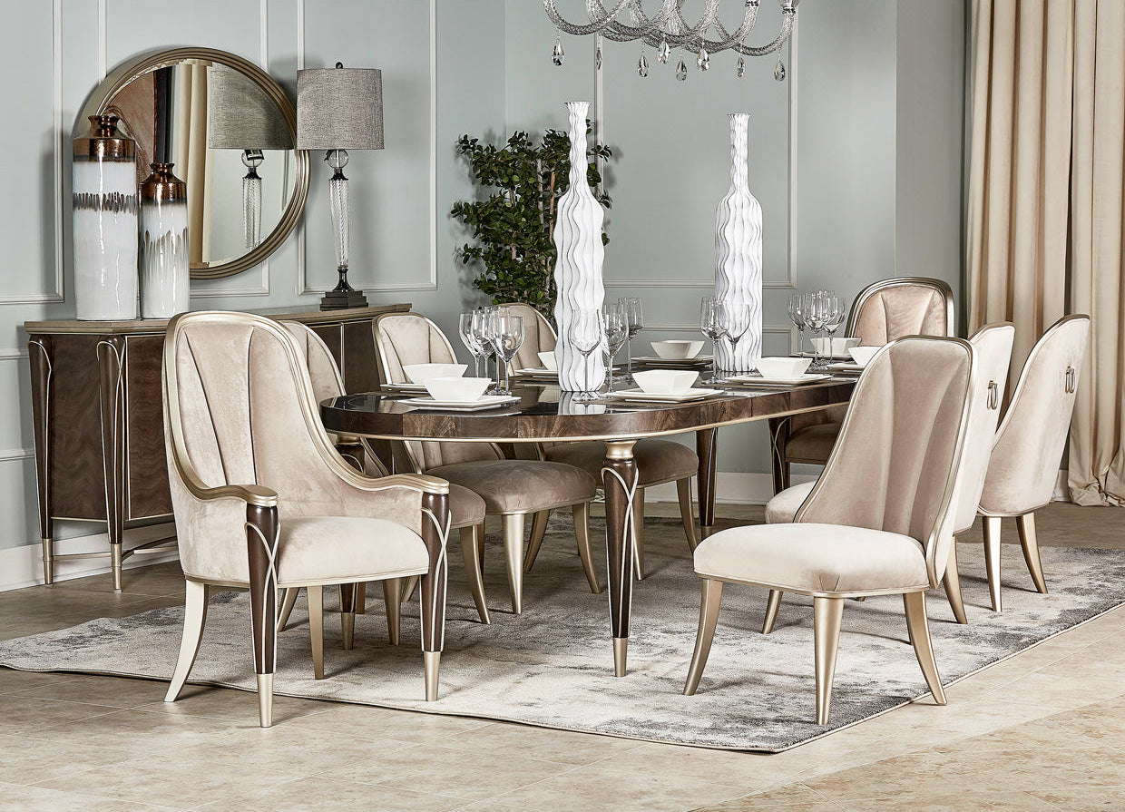 Villa Cherie Hazelnut 9 Piece Dining Set - MJM Furniture