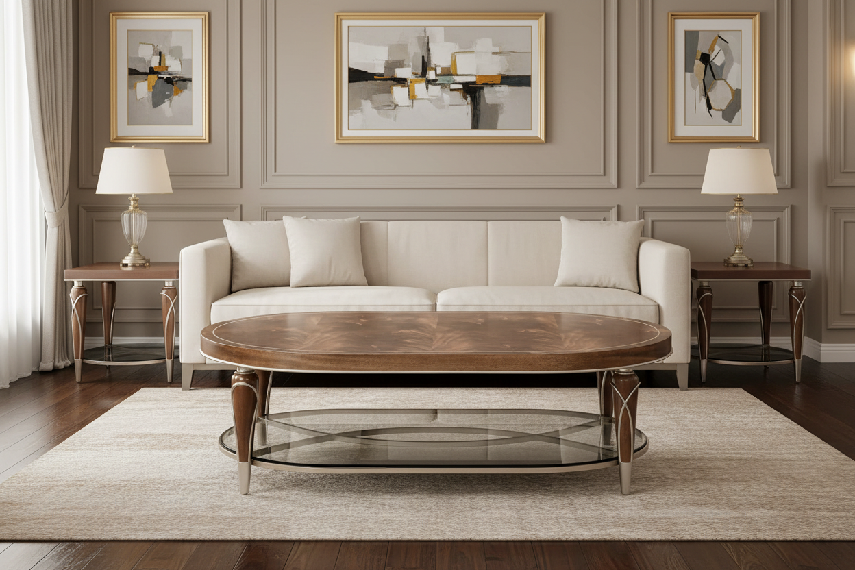 Villa Cherie 58” Hazelnut Coffee Table - MJM Furniture