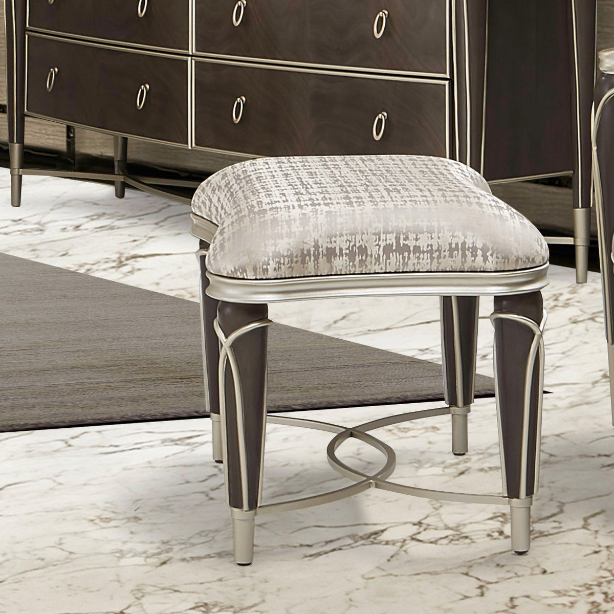 Villa Cherie Hazelnut Ottoman - MJM Furniture