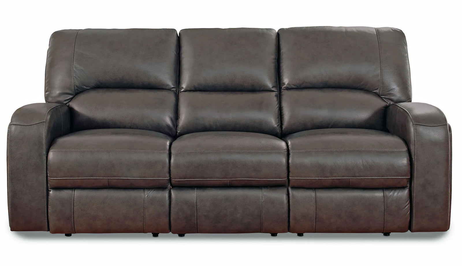 Newcastle Gray Leather Power Reclining Sofa - MJM Furniture