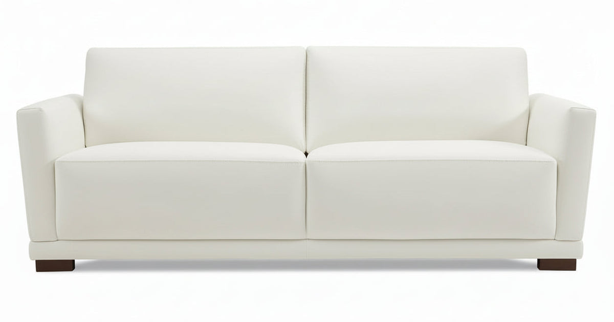Oslo 88" White Leather Sofa - MJM Furniture
