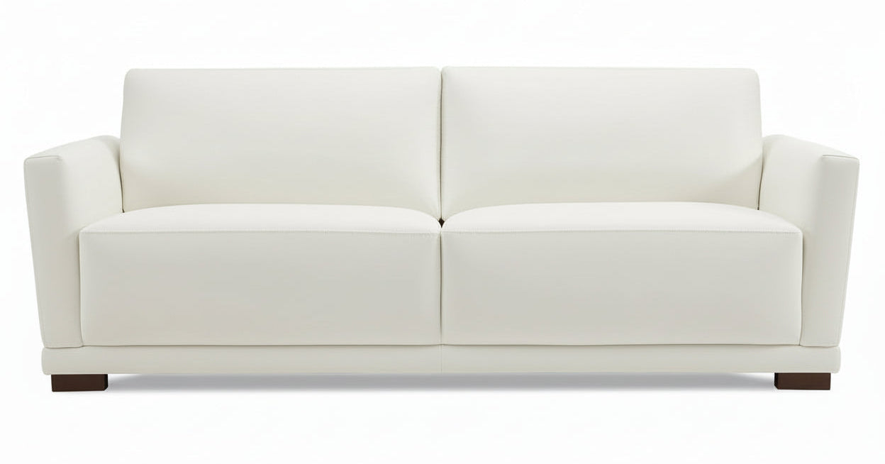 Oslo White Leather Sofa - MJM Furniture