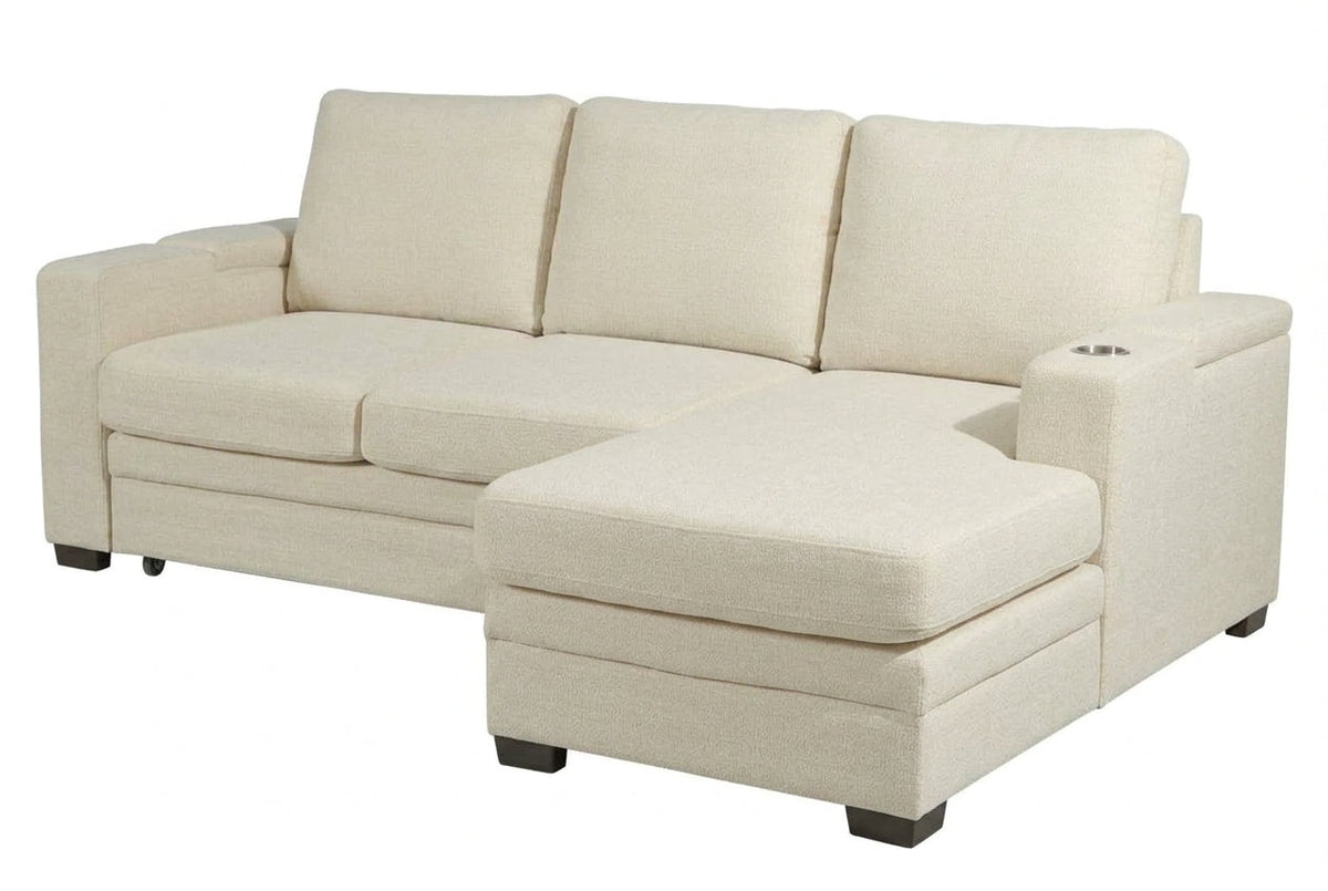 Oz Parchment Sleeper Sectional