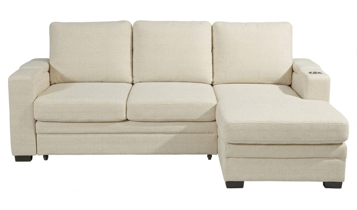 Oz Parchment Sleeper Sectional