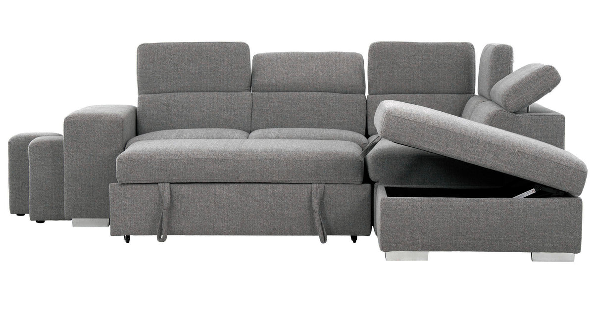 Zane Gray 3 Piece Sleeper Sectional - MJM Furniture