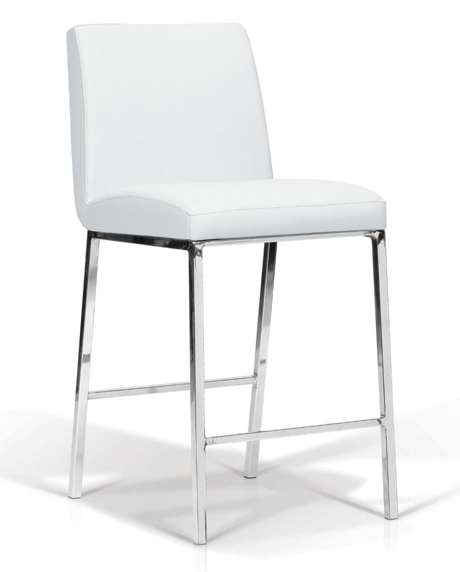 Lamar White Counter Stool (set of 2) - MJM Furniture