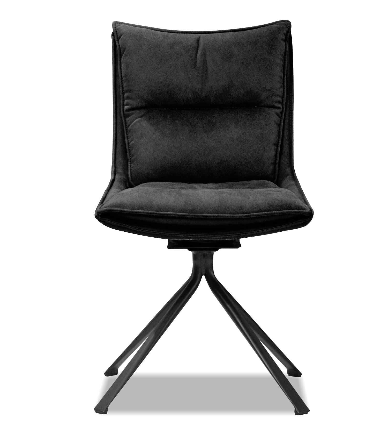 Puccini Black Leather Swivel Dining Chair - MJM Furniture