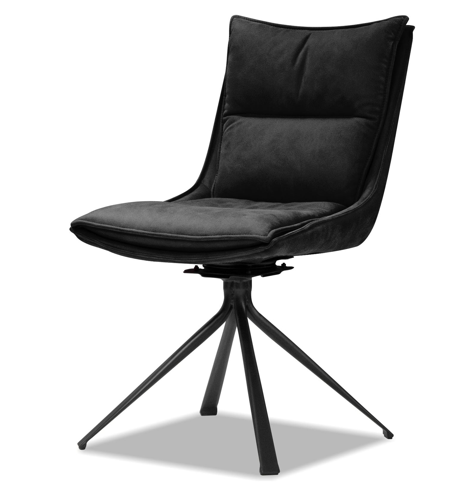 Puccini Black Leather Swivel Dining Chair - MJM Furniture