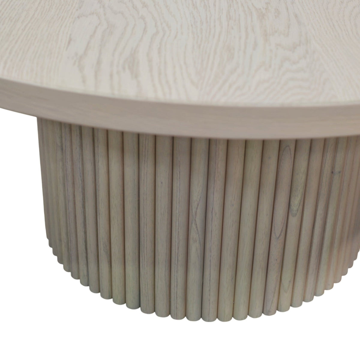 Serenity White Wash Round Coffee Table - MJM Furniture