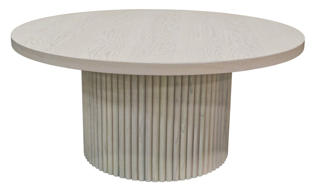 Serenity White Wash Round Coffee Table - MJM Furniture